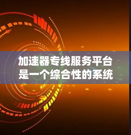 加速器专线服务平台是一个综合性的系统，旨在通过整合科技和物流元素，促进信息的高效传递和资源的优化利用。以下是对其工作的详细分析和总结