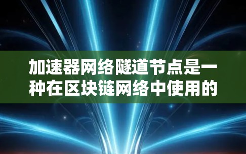 加速器网络隧道节点是一种在区块链网络中使用的节点类型,它在处理交易时能够更快地执行智能合约,从而增强网络的效率和安全性。以下是关于加速器网络隧道节点的详细说明
