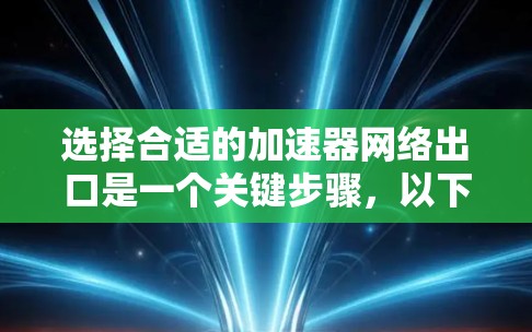 选择合适的加速器网络出口是一个关键步骤，以下是详细的步骤指南