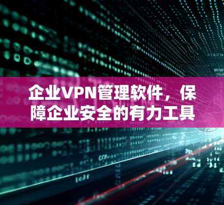 企业VPN管理软件,保障企业安全的有力工具