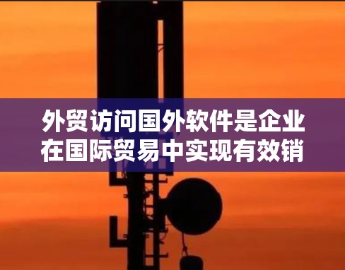外贸访问国外软件是企业在国际贸易中实现有效销售和客户服务的重要工具。以下是对这一过程的详细分析和建议