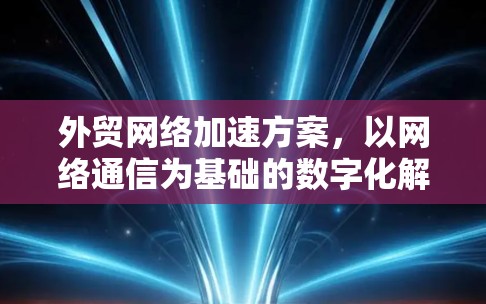 外贸网络加速方案，以网络通信为基础的数字化解决方案