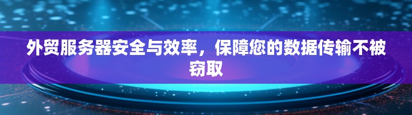 外贸服务器安全与效率,保障您的数据传输不被窃取