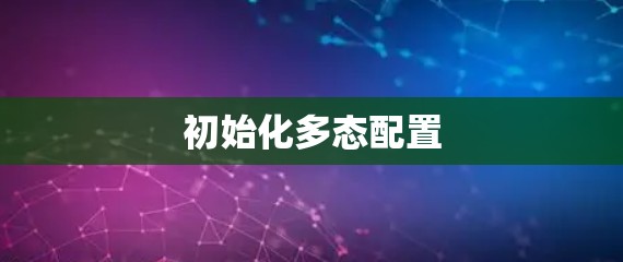 初始化多态配置 初始化多态配置