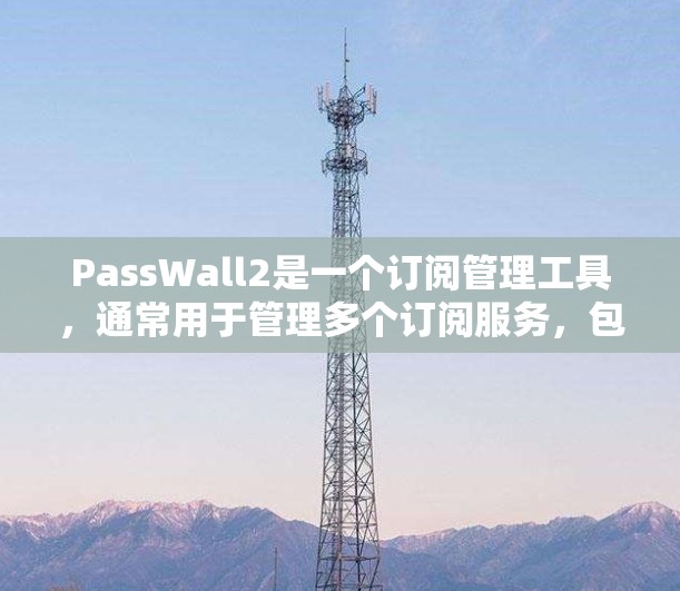 PassWall2是一个订阅管理工具,通常用于管理多个订阅服务,包括网站、应用、云服务等。以下是一些常见的订阅管理操作步骤和注意事项