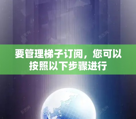 要管理梯子订阅，您可以按照以下步骤进行