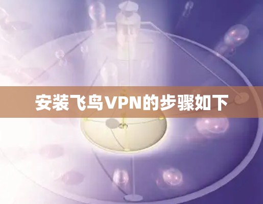 安装飞鸟VPN的步骤如下